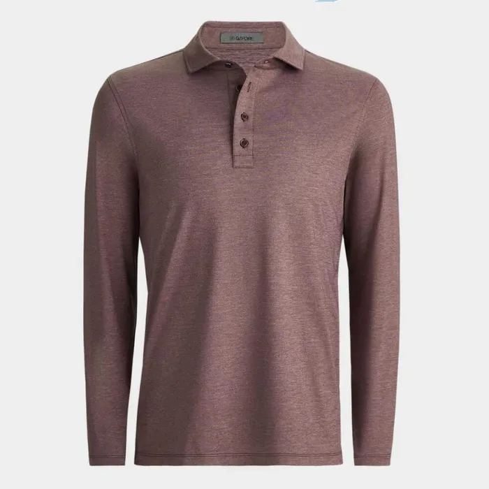 Polos Men GFORE RIB GUSSET LONG SLEEVE MLANGE ICE NYLON SUN SHIRT Heather Port Polos Men GFORE RIB GUSSET LONG SLEEVE MLANGE ICE NYLON SUN SHIRT Heather Port