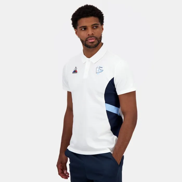 Polos Shirts Men Le Coq Sportif Aviron Bayonnais Polo Shirt New Optical White Polos Shirts Men Le Coq Sportif Aviron Bayonnais Polo Shirt New Optical White