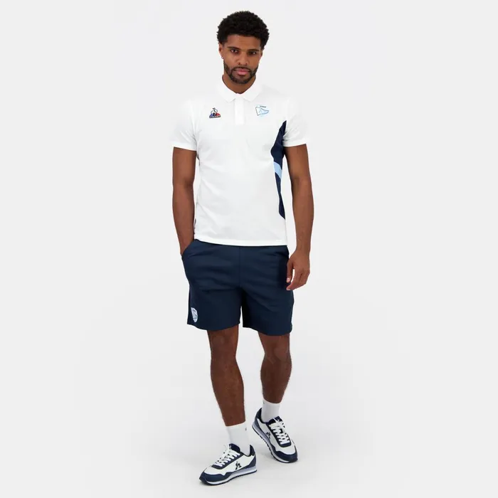 Polos Shirts Men Le Coq Sportif Aviron Bayonnais Polo Shirt New Optical White