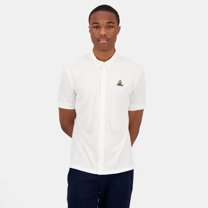 Polos Shirts Men Le Coq Sportif Coq D039or Shirt Manches Courtes Marshmallow