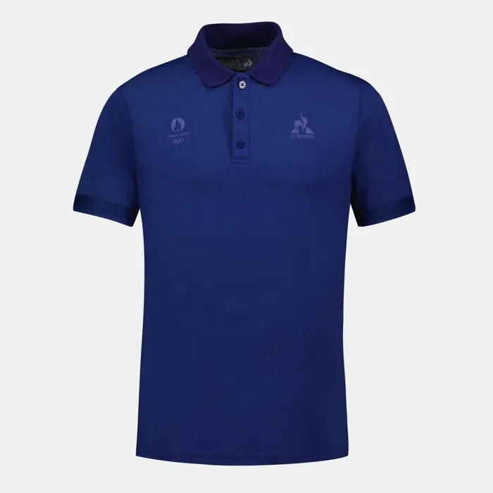Polos Shirts Men Le Coq Sportif Paris 2024 Polo Shirt Blue Depths