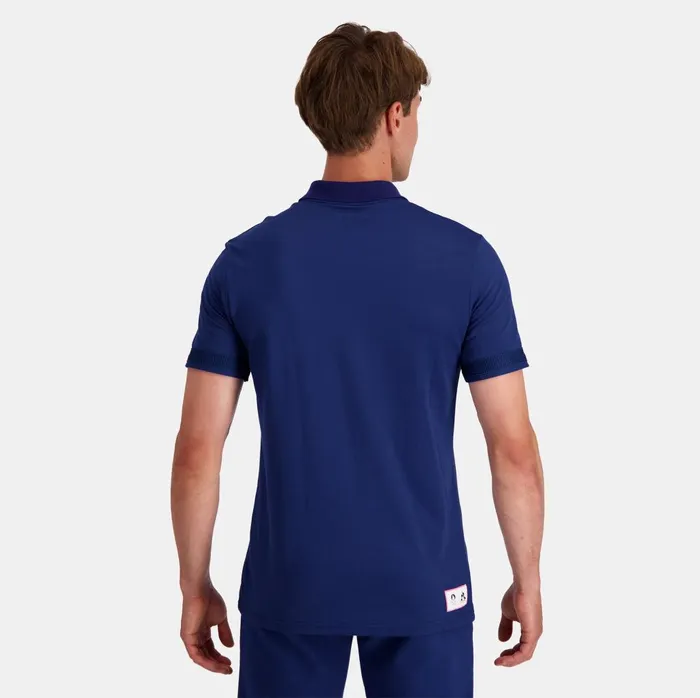 Polos Shirts Men Le Coq Sportif Paris 2024 Polo Shirt Blue Depths