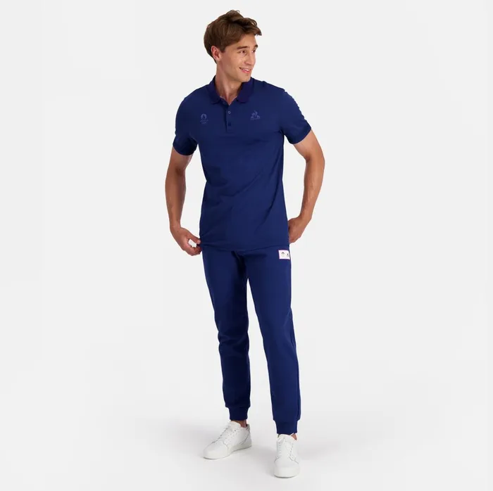 Polos Shirts Men Le Coq Sportif Paris 2024 Polo Shirt Blue Depths