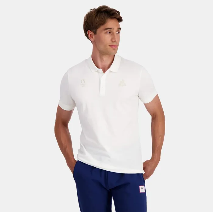 Polos Shirts Men Le Coq Sportif Paris 2024 Polo Shirt Marshmallow