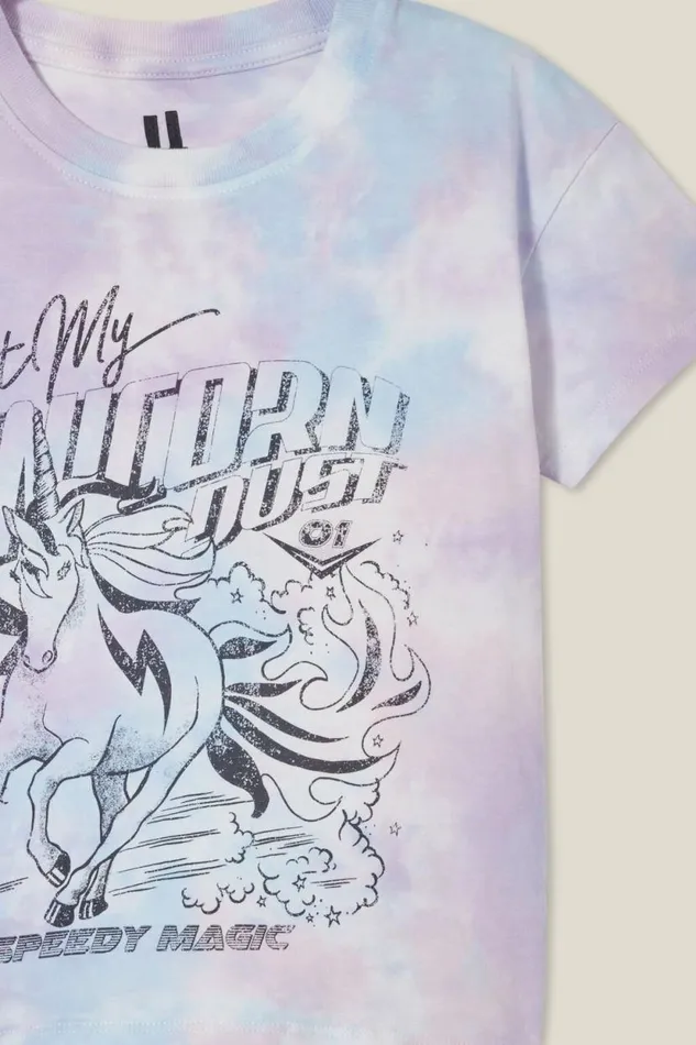 Poppy Short Sleeve Print Tee Blush Pink Tie Dyeeat My Unicorn Dust Girls Cotton On Tops and TShirts Poppy Short Sleeve Print Tee Blush Pink Tie Dyeeat My Unicorn Dust Girls Cotton On Tops and TShirts