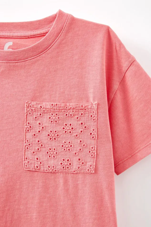Poppy Short Sleeve Print Tee Orange Coral Washfloral Pocket Girls Cotton On Tops and TShirts Poppy Short Sleeve Print Tee Orange Coral Washfloral Pocket Girls Cotton On Tops and TShirts