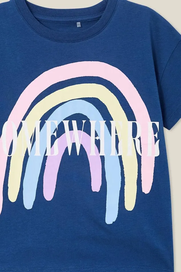 Poppy Short Sleeve Print Tee Petty Bluesomewhere Rainbow Girls Cotton On Tops and TShirts Poppy Short Sleeve Print Tee Petty Bluesomewhere Rainbow Girls Cotton On Tops and TShirts