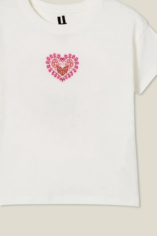Poppy Short Sleeve Print Tee Vanillastay Wild Heart Girls Cotton On Tops and TShirts Poppy Short Sleeve Print Tee Vanillastay Wild Heart Girls Cotton On Tops and TShirts