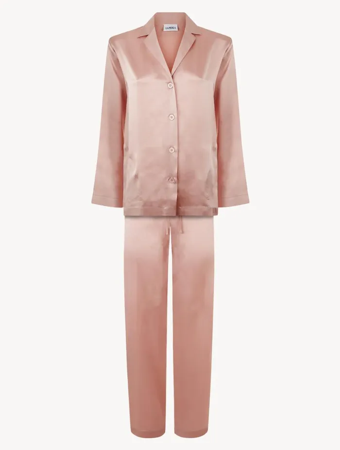 Powder Pink Silk Pajama Set Sleepwear La Perla Pajamas
