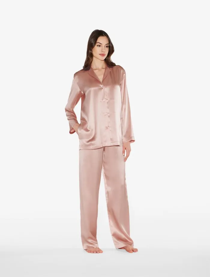 Powder Pink Silk Pajama Set Sleepwear La Perla Pajamas