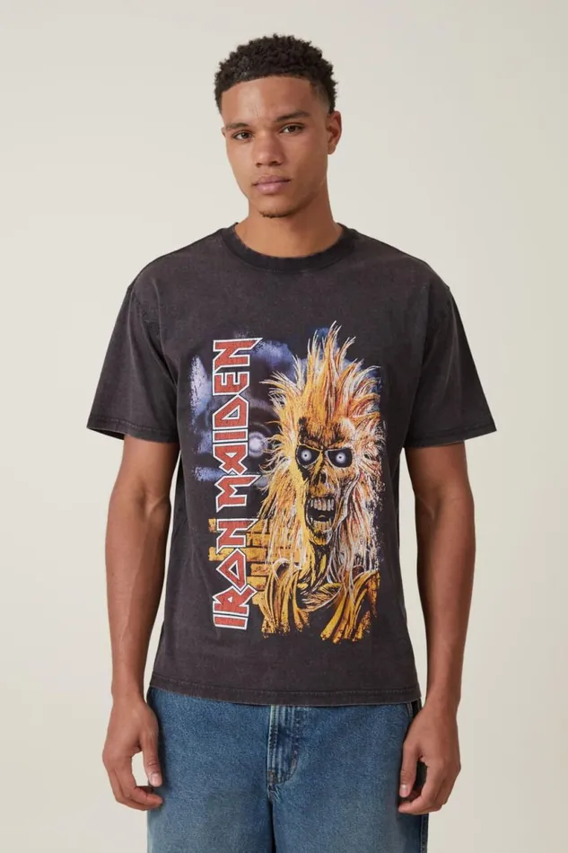 Premium Loose Fit Music TShirt Lcn Im Washed Blackiron Maiden 8211 Eddie Men Cotton On Tees and Tanks Premium Loose Fit Music TShirt Lcn Im Washed Blackiron Maiden 8211 Eddie Men Cotton On Tees and Tanks