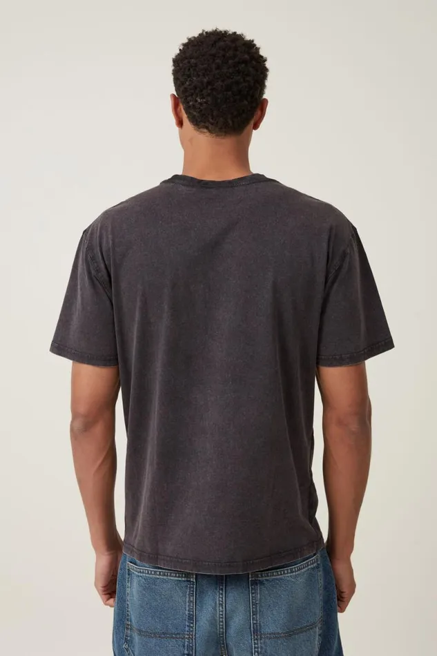 Premium Loose Fit Music TShirt Lcn Im Washed Blackiron Maiden 8211 Eddie Men Cotton On Tees and Tanks