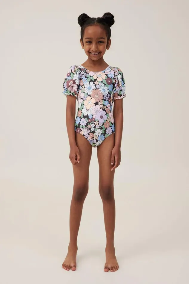 Puff Sleeve One Piece Phantomquinn Floral Girls Cotton On Swimwear Puff Sleeve One Piece Phantomquinn Floral Girls Cotton On Swimwear