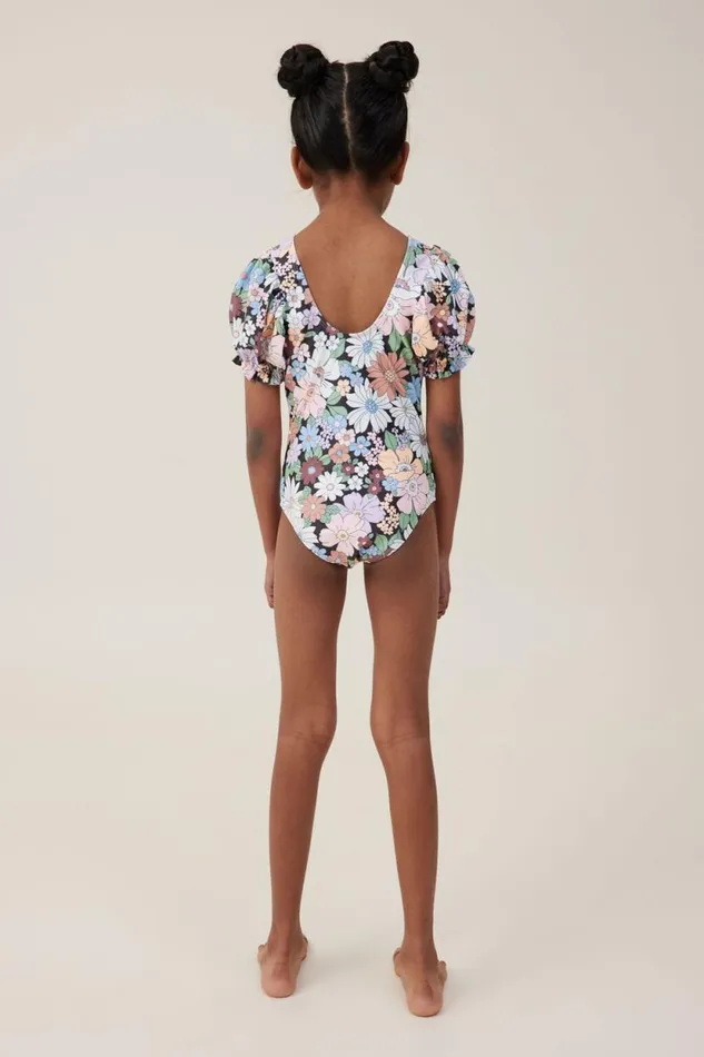 Puff Sleeve One Piece Phantomquinn Floral Girls Cotton On Swimwear Puff Sleeve One Piece Phantomquinn Floral Girls Cotton On Swimwear