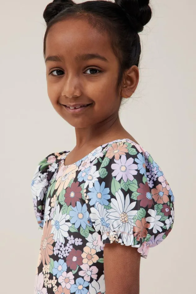 Puff Sleeve One Piece Phantomquinn Floral Girls Cotton On Swimwear Puff Sleeve One Piece Phantomquinn Floral Girls Cotton On Swimwear