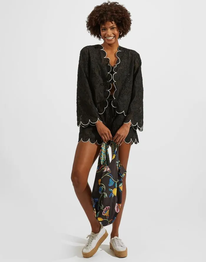 PullUp Shorts Embroidered Begonia Nero Women La Double J Shorts and Pants PullUp Shorts Embroidered Begonia Nero Women La Double J Shorts and Pants