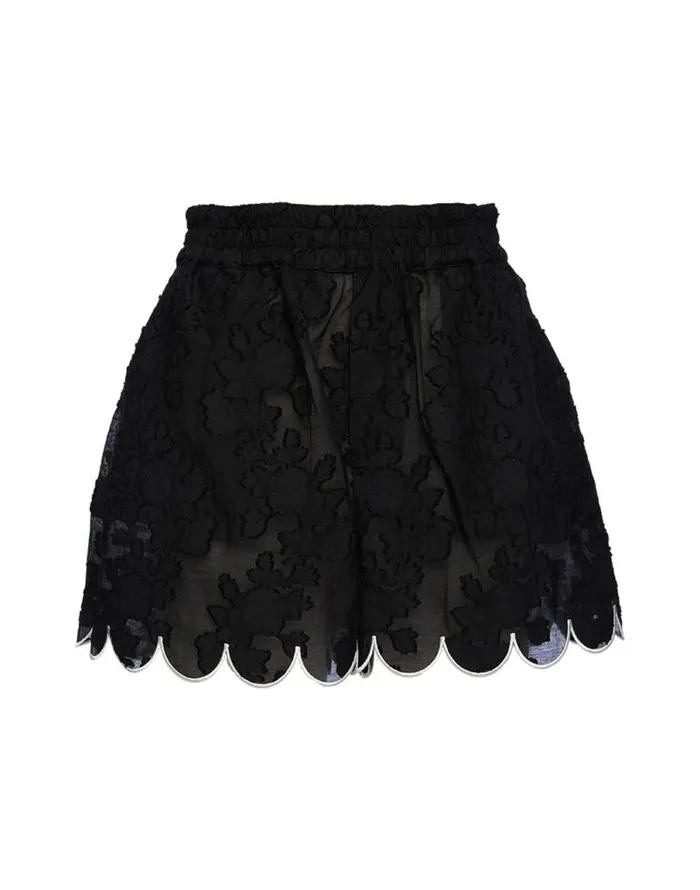 PullUp Shorts Embroidered Begonia Nero Women La Double J Shorts and Pants PullUp Shorts Embroidered Begonia Nero Women La Double J Shorts and Pants