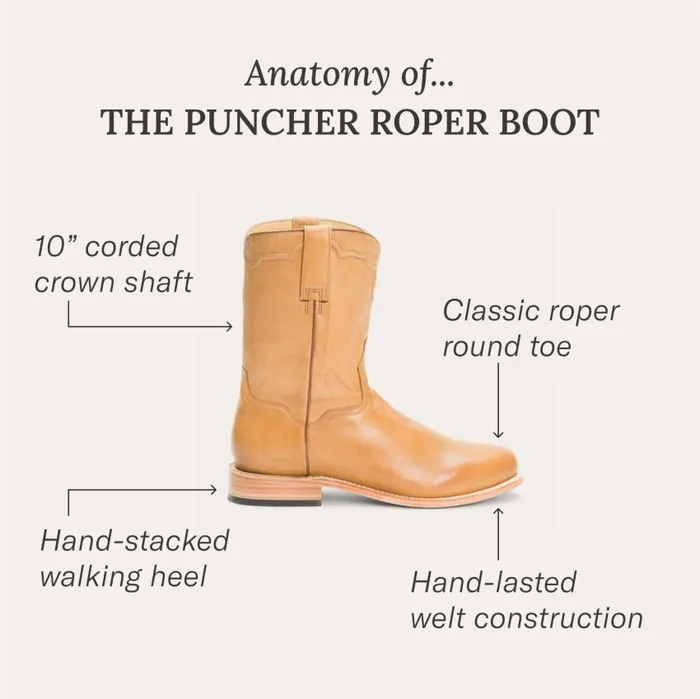 Puncher Boots Brown Men Stetson Ropers