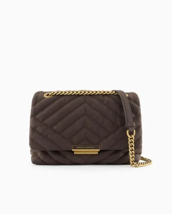 Quilted Shoulder Bag With Chain Brown Women Armani Crossbody Bags