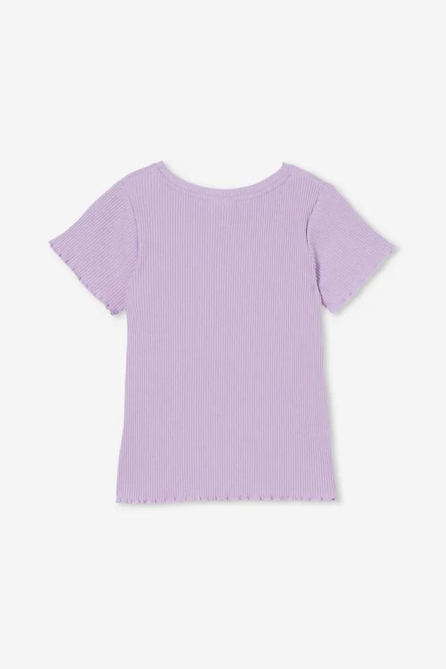 Raya Rib Baby Tee Lilac Drop Rib Girls Cotton On Tops and TShirts Raya Rib Baby Tee Lilac Drop Rib Girls Cotton On Tops and TShirts