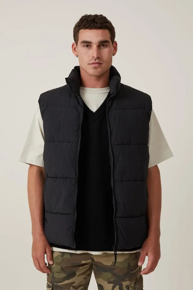Recycled Puffer Vest Black Men Cotton On Jackets Recycled Puffer Vest Black Men Cotton On Jackets