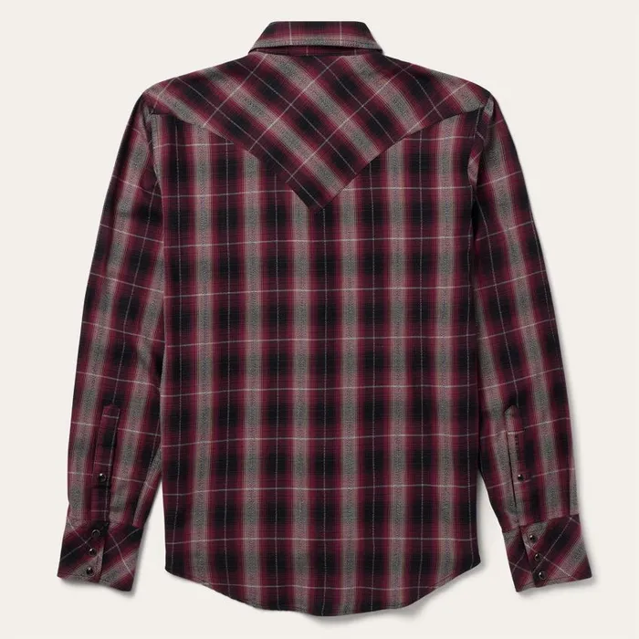 Red Marl Plaid Western Shirt Red Men Stetson Western Shirts