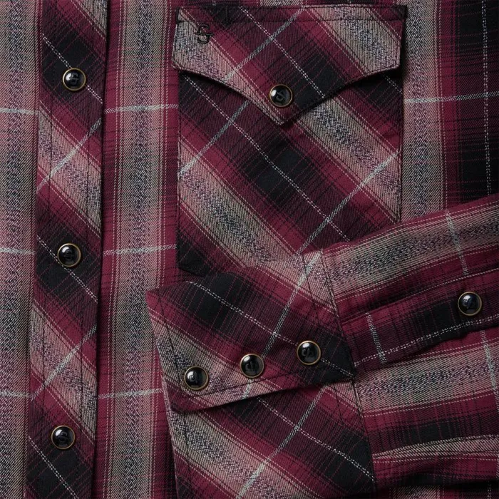 Red Marl Plaid Western Shirt Red Men Stetson Western Shirts
