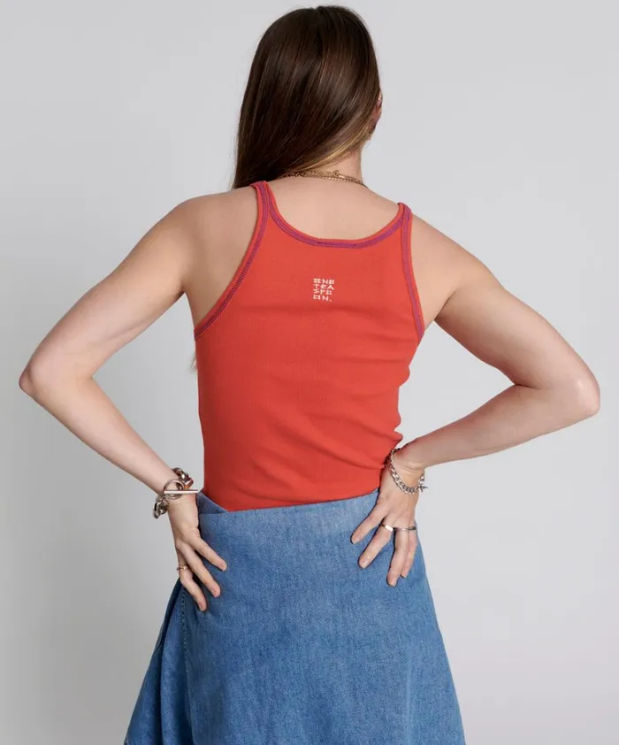 RED ONE TEASPOON LOGO SINGLET Women One Teaspoon Tees and Tanks RED ONE TEASPOON LOGO SINGLET Women One Teaspoon Tees and Tanks