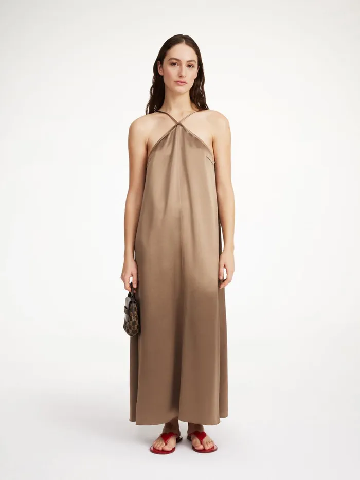 Reganne Maxi Dress Shitake Women By Malene Birger Dresses