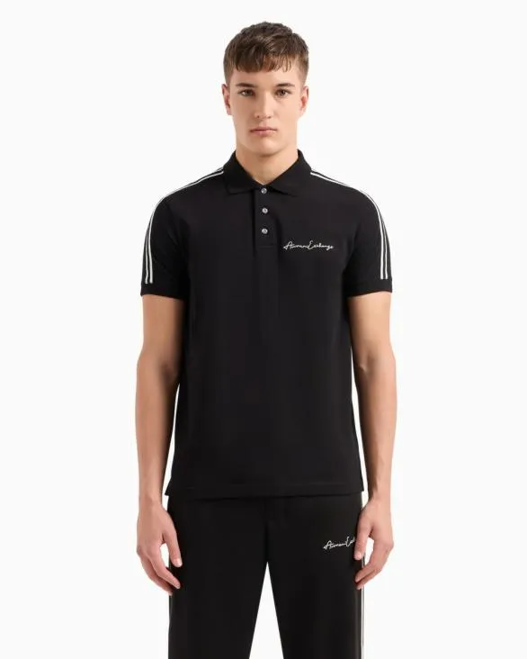 Regular Fit Polo Shirt With Signature Logo Black Men Armani Polo Shirts Regular Fit Polo Shirt With Signature Logo Black Men Armani Polo Shirts
