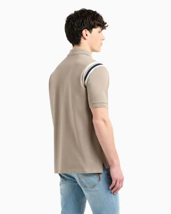 Regular Fit Polo With Contrasting Stripes Beige Men Armani Polo Shirts Regular Fit Polo With Contrasting Stripes Beige Men Armani Polo Shirts
