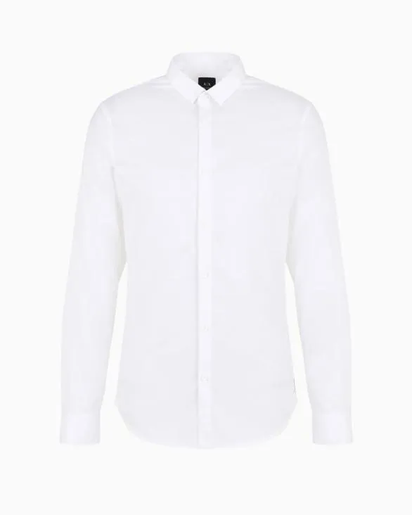 Regular Fit Shirt In Ultra Stretch Fabric White Men Armani Shirts