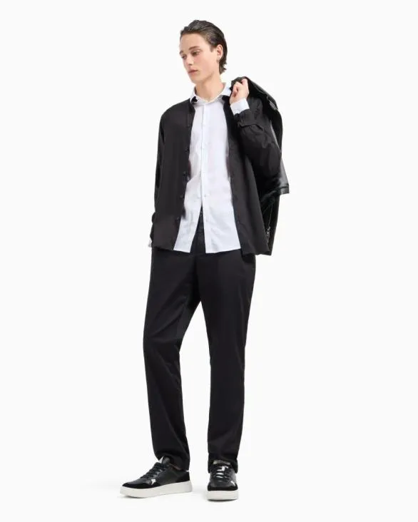 Regular Fit Shirt In Ultra Stretch Fabric White Men Armani Shirts Regular Fit Shirt In Ultra Stretch Fabric White Men Armani Shirts
