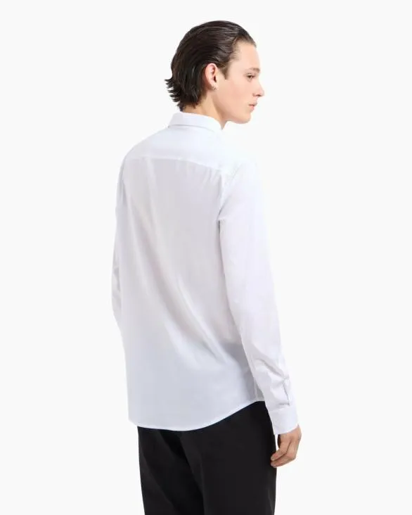 Regular Fit Shirt In Ultra Stretch Fabric White Men Armani Shirts Regular Fit Shirt In Ultra Stretch Fabric White Men Armani Shirts