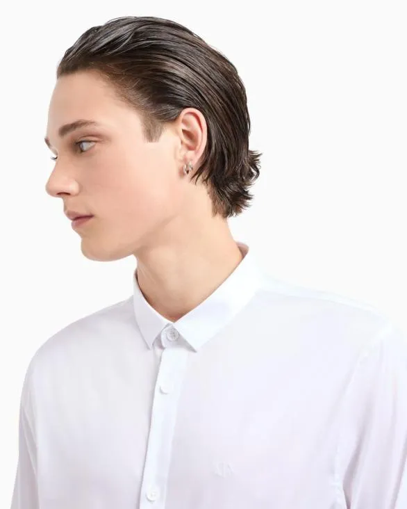 Regular Fit Shirt In Ultra Stretch Fabric White Men Armani Shirts Regular Fit Shirt In Ultra Stretch Fabric White Men Armani Shirts