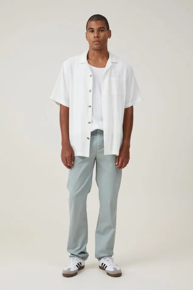 Regular Straight Chino Washed Teal Men Cotton On Pants