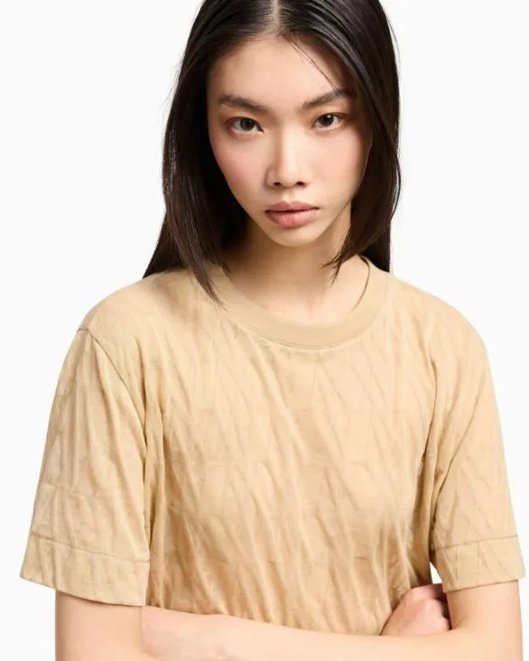 Relaxed Fit TShirts Beige Women Armani TShirts Relaxed Fit TShirts Beige Women Armani TShirts