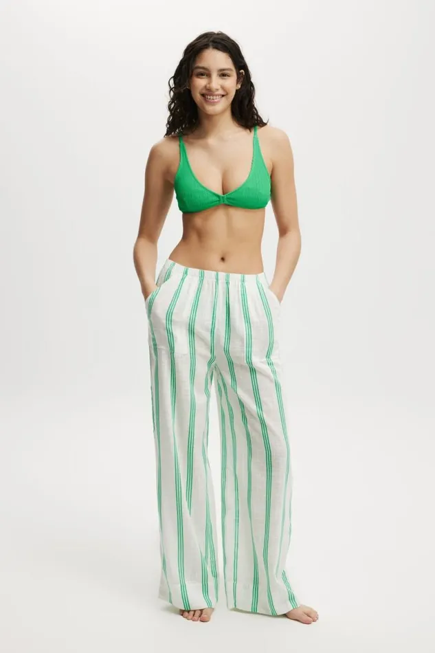 Relaxed Pocket Beach Pant Palm Leaf Stripe Women Cotton On Cover Ups