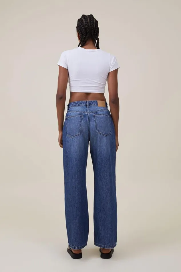 Relaxed Wide Jean Bottle Blue Women Cotton On Pants Relaxed Wide Jean Bottle Blue Women Cotton On Pants