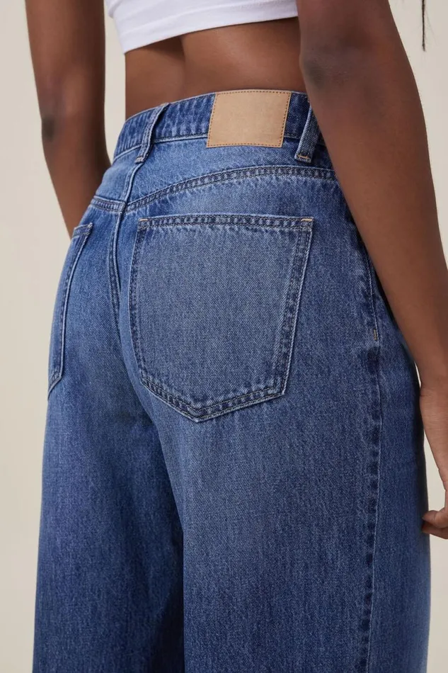 Relaxed Wide Jean Bottle Blue Women Cotton On Pants Relaxed Wide Jean Bottle Blue Women Cotton On Pants