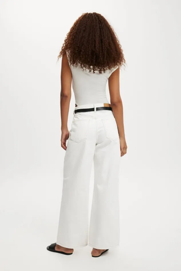 Relaxed Wide Jean Vintage White Women Cotton On Pants Relaxed Wide Jean Vintage White Women Cotton On Pants