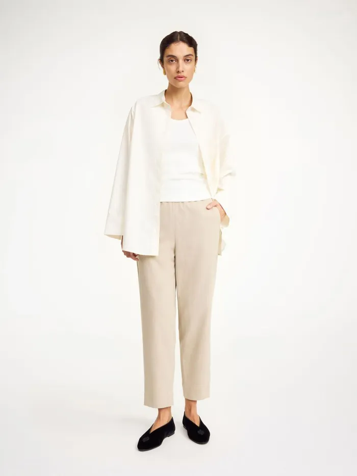 Remi Trousers Beige Melange Women By Malene Birger Trousers