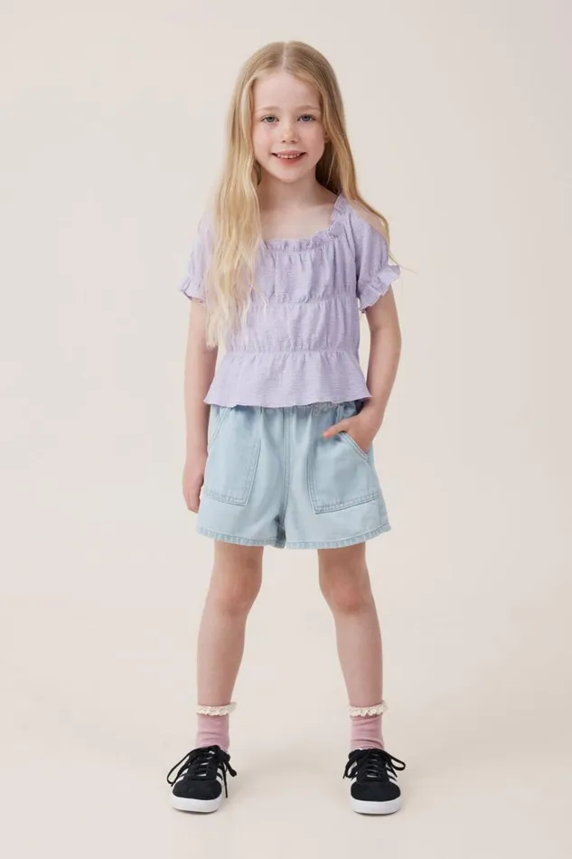 Renee Denim Short Blue Bleach Wash Girls Cotton On Shorts Skirts and Playsuits Renee Denim Short Blue Bleach Wash Girls Cotton On Shorts Skirts and Playsuits