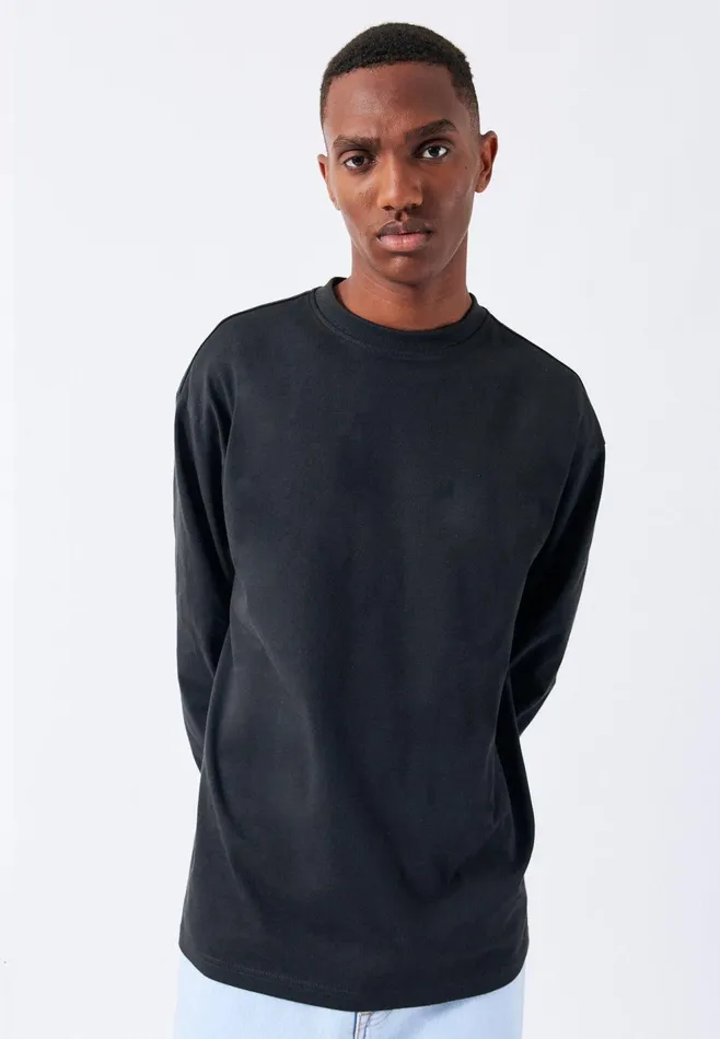Reno Long Sleeve 8211 Black Black Men Dr Denim Tees and Longsleeves