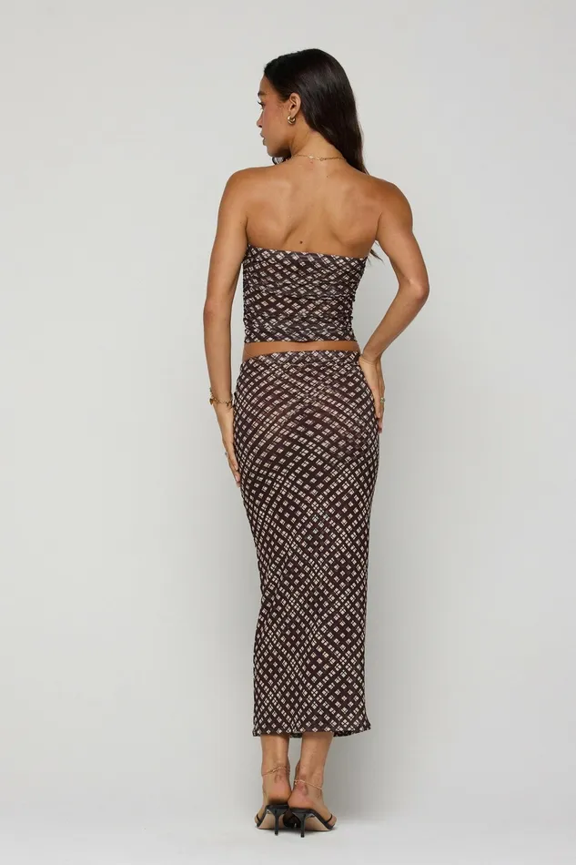 RESA Bonnie Mesh Top In Mocha Women Matching Sets