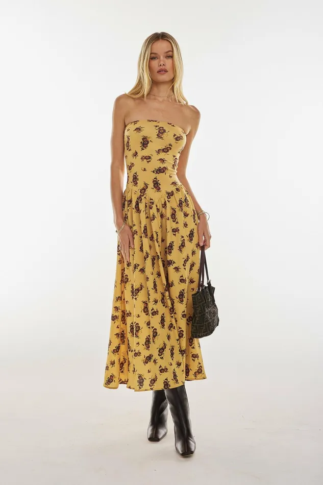 RESA Mackenzie Dress In Dandelion Women Midi Dress