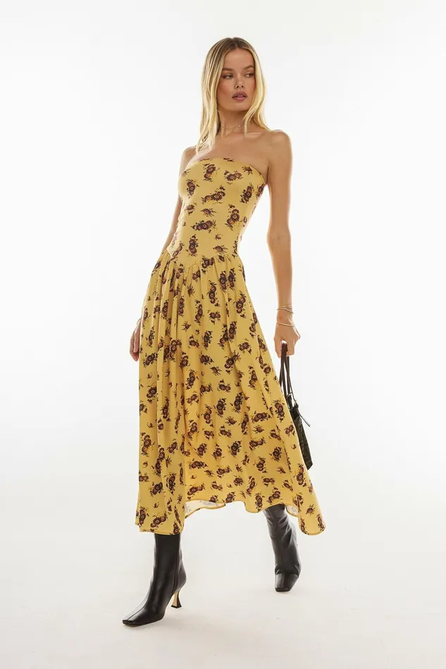 RESA Mackenzie Dress In Dandelion Women Midi Dress