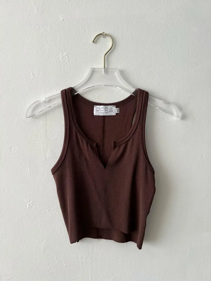 RESA Ozzy Tank In Brown Women Tops