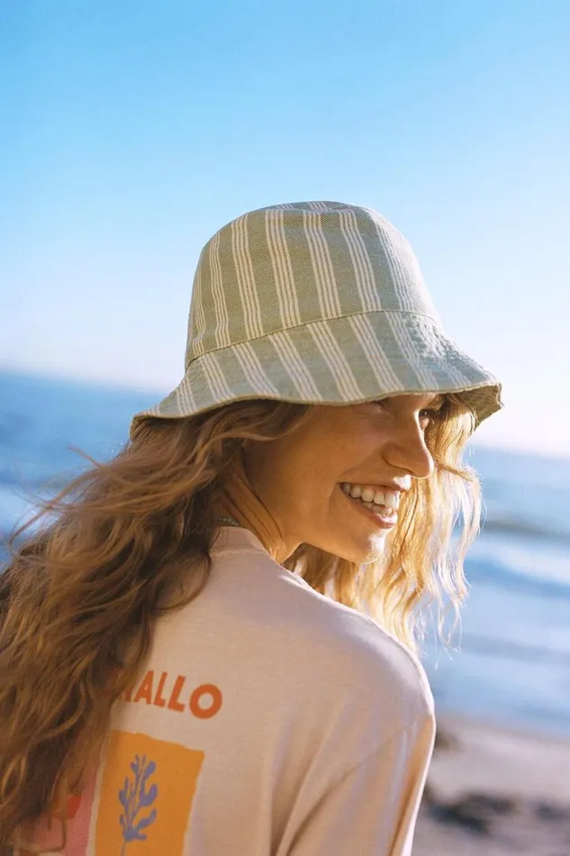 Reversible Bianca Bucket Hat Hannah Stripesoft Pine Women Cotton On Hats