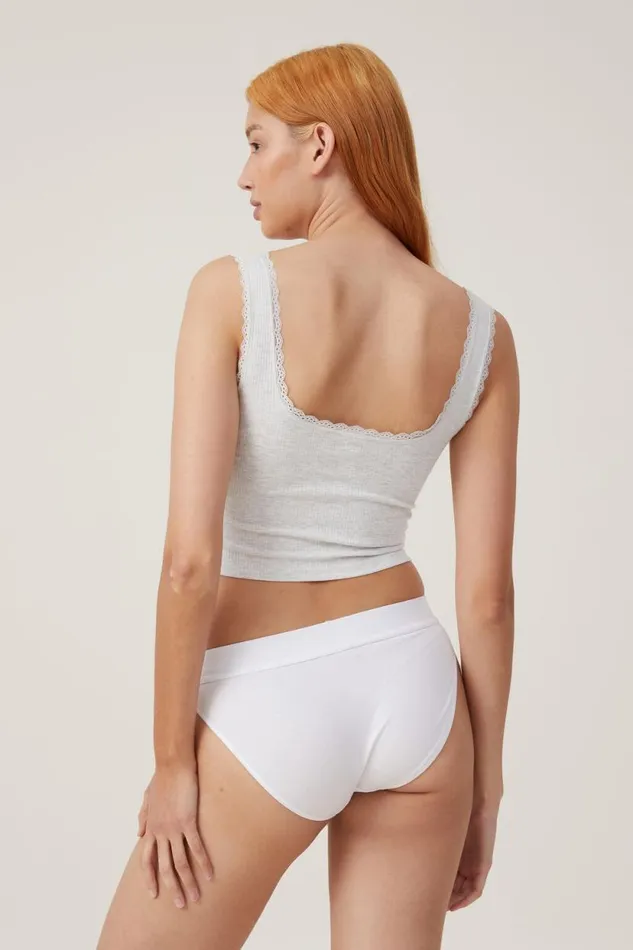Rib Lace Tank Light Grey Marle Women Cotton On Tops Rib Lace Tank Light Grey Marle Women Cotton On Tops
